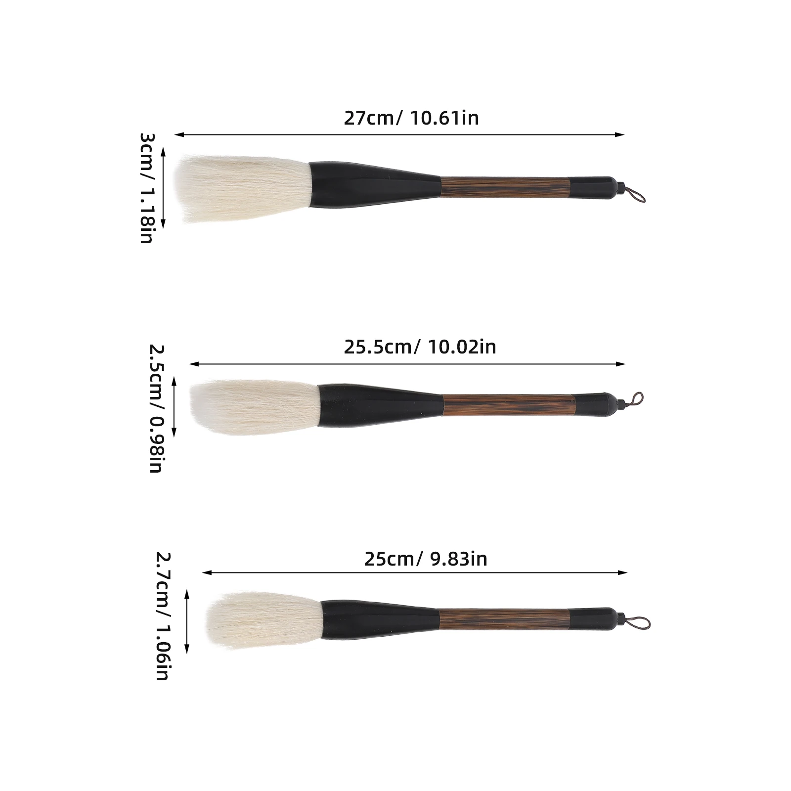 مجموعة 3 قطع من فرش الخط الصيني فرشاة رسم سومي للشعر لكتابة الألوان المائية كانجي فرشاة حبر احترافية، #4