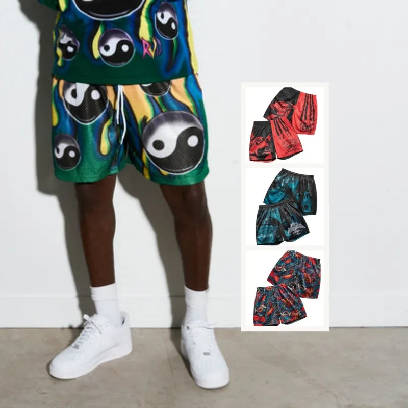 

2025 Gym Fitness Men's and Women's RVD Invasion 1997 Retro Shorts Sports Shorts Boxing Speed Drying Mesh Shorts Beach Shorts