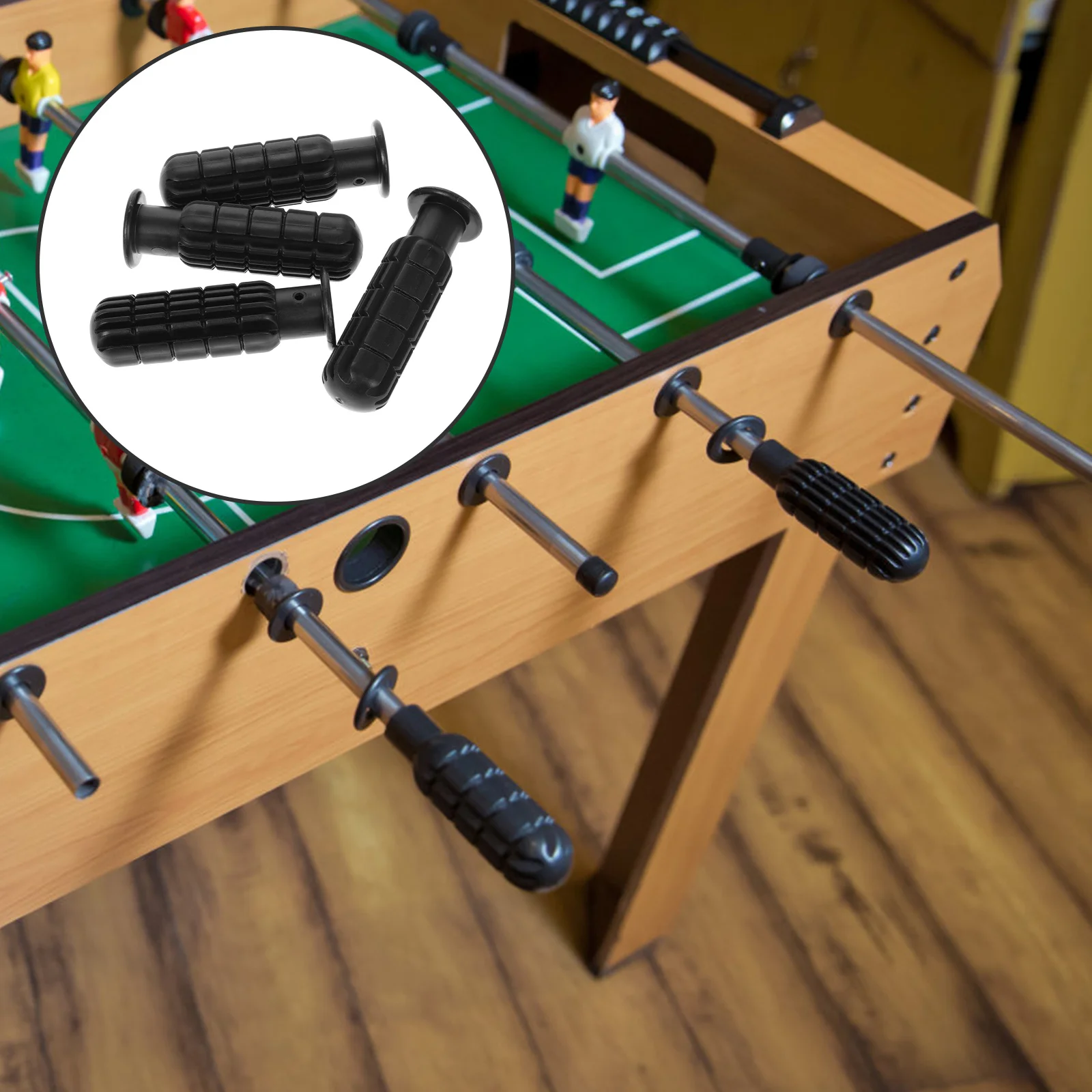

4pcs Foosball Table Handles Sturdy Nonskid Replacement Grips For Table Soccer Durable Pvc Foosball Supplies Comfortable Grip