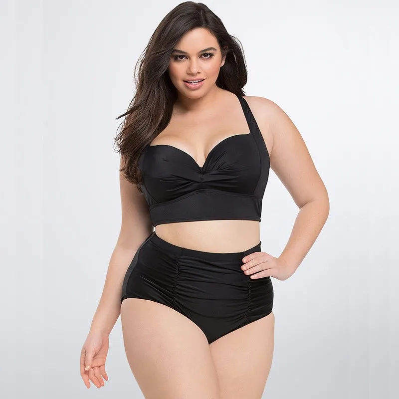 High Wiast Bikini Women Swimsuit Tankini Set Print Beach Wear Bathing Suit Plus Size Swimwear Summer 5XL