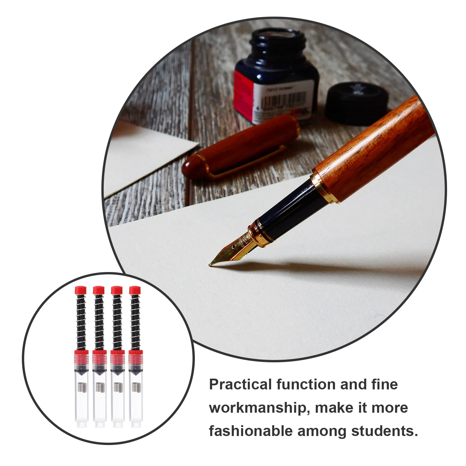 12 Pcs Fountain Pen Elastic Ink Absorber Auxiliary Fill Tools Spring Filler Plastic Accessories Converter for