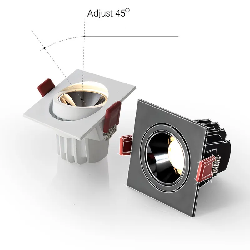 Imagem -04 - Diodo Emissor de Luz Recessed Regulável Downlight Teto Led Simples Downlight Profundo Anti-brilho Iluminação Local Led Interior para Lojas de Escritório em Casa