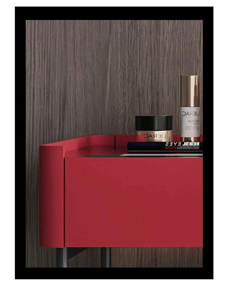 PW C Painted Dresser Minimalist Bedroom Combination Lock Makeup Table Widened Countertop Chest Large Drawer