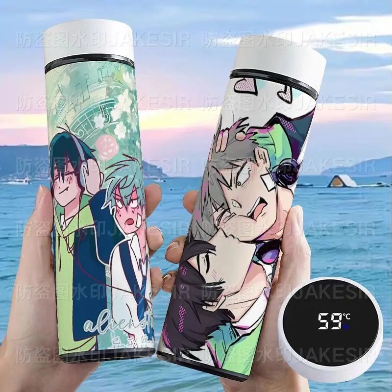 أنيمي الغريبة المرحلة حتى إيفان تأثيري 500 مللي عرض درجة الحرارة كوب قارورة عازلة من الفولاذ المقاوم للصدأ القهوة القدح الترمس هدية عيد ميلاد