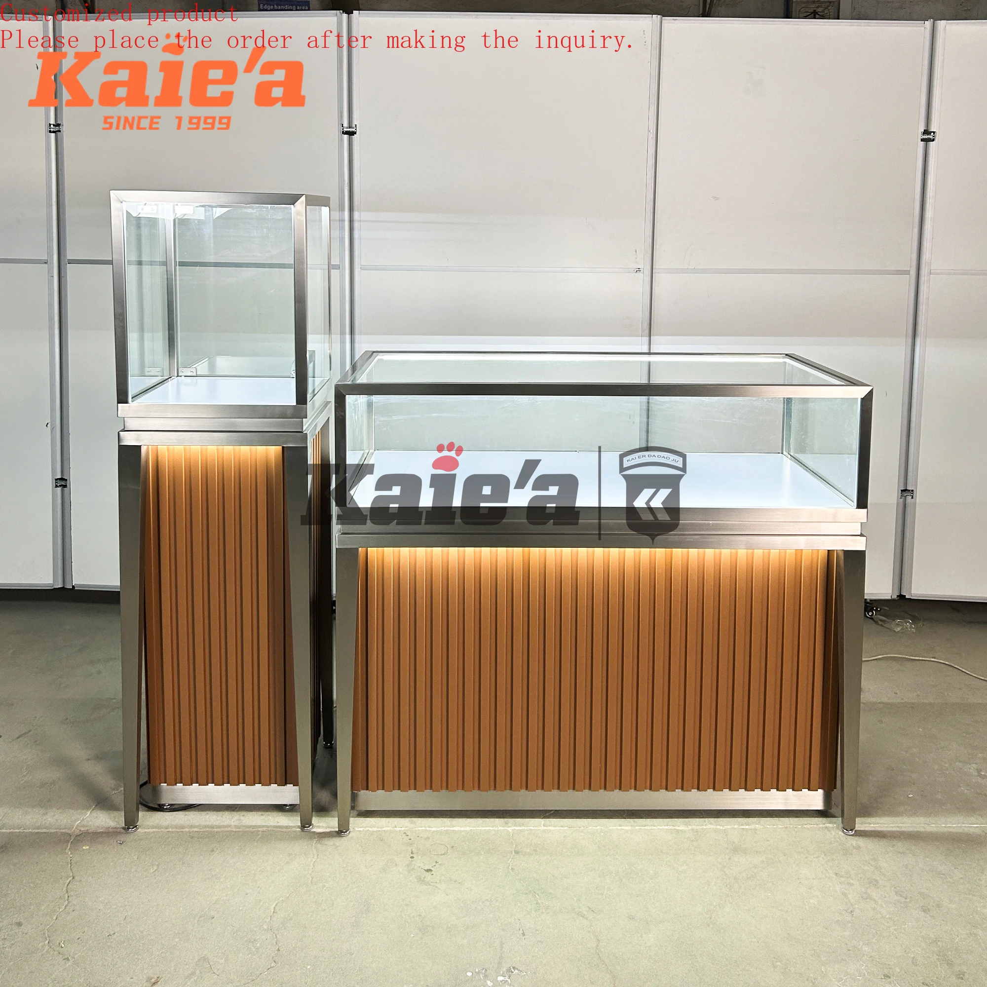 

Luxury Jewelry Store Custom Design Jewelry Glass Showcase Display Cabinet for Jewelry Necklace Earrings Kiosk