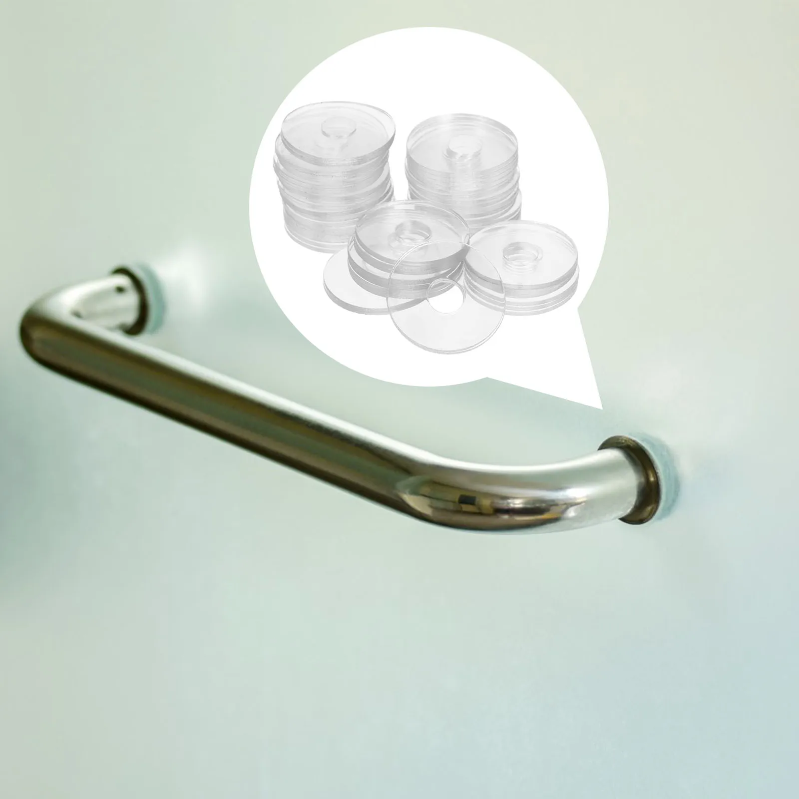 

50pcs Transparent Gasket Shower Door Handle Vinyl Washers Screw Fastening Anti Loose Sealing Ring Flat Hardware