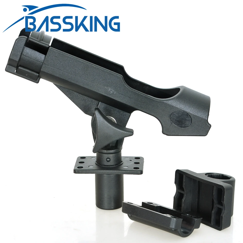 BASSKING Fishing Rod Holder Bracket Kayaking Yacht Fishing Tackle Tool 360 Degrees Rotatable Rod Holder with Screws for Boat