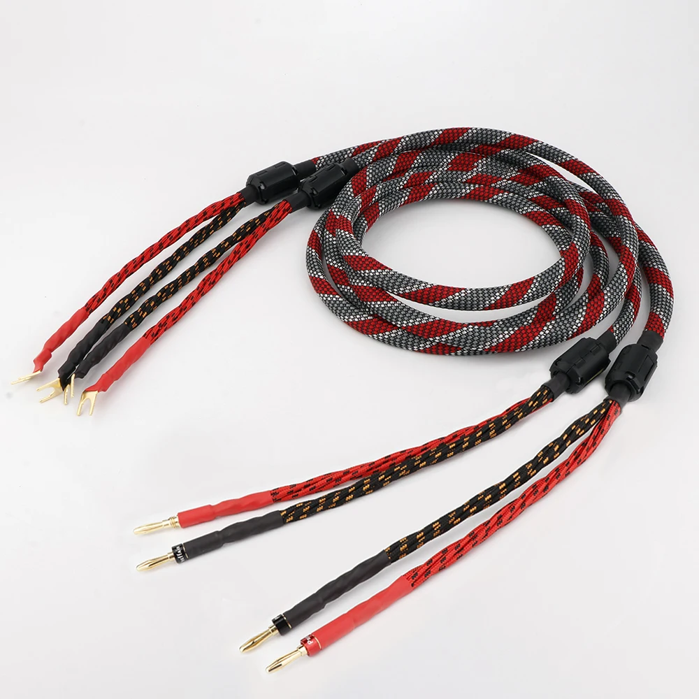 Western Electric Oxygen-free OFC Copper Audio HiFi Speaker Cable High-end Amplifier Loudspeaker Cables Banana plug Y Spade plug