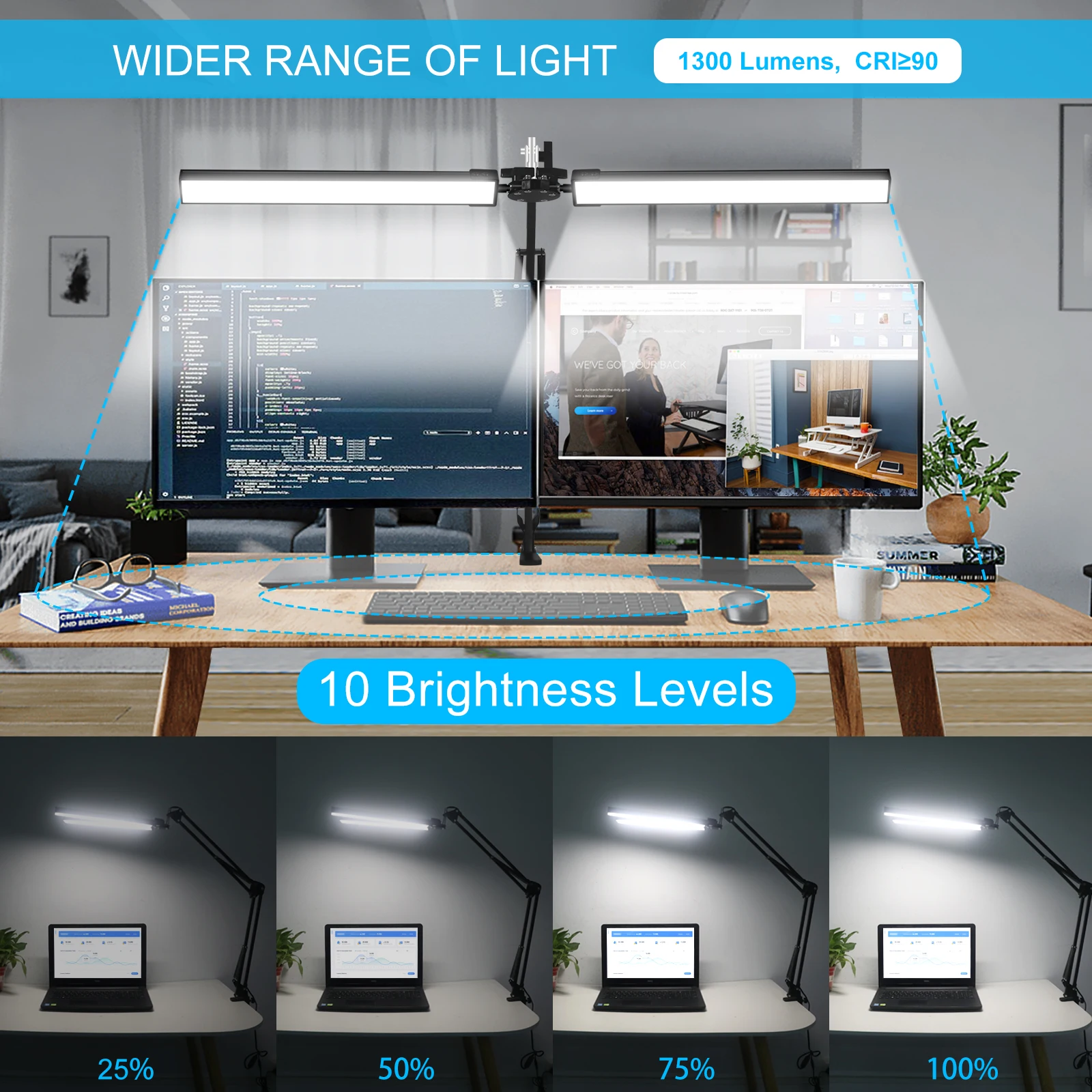 Imagem -04 - Newacalox-led Lâmpada de Mesa Luz Regulável Braçadeira de Mesa Dobrável Leitura Ecrã de Computador Pendurado ue Eua 12v 24w Cores