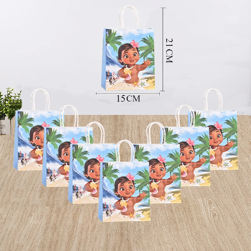 

Disney Moana Party Gift Packing Bag Cartoon Moana Princess Party Kraft Paper Bag Girl Birthday Party Decoration Baby Shower