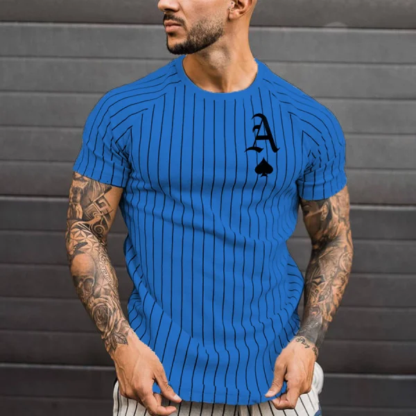 2023 Men's T-shirt Vertical Stripe Flag 3D Print Summer Round Neck Casual Oversize Muscle Streetwear Clothing Tshirt Men Top Tee