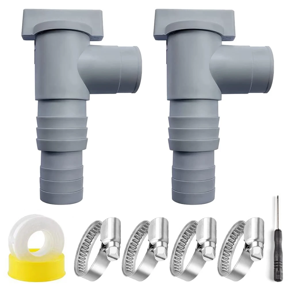 1 Sets Pool Valve For Pools With 32 Mm Hose Connection With Hose Clamps Pool Hose Valve For Above Ground Pool Shut-off Valve