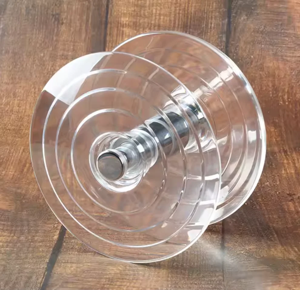 1Pc Round Square Clear Acrylic Crystal Glass Door Handle Pull Back-To-Black Mount Commerical Entrance