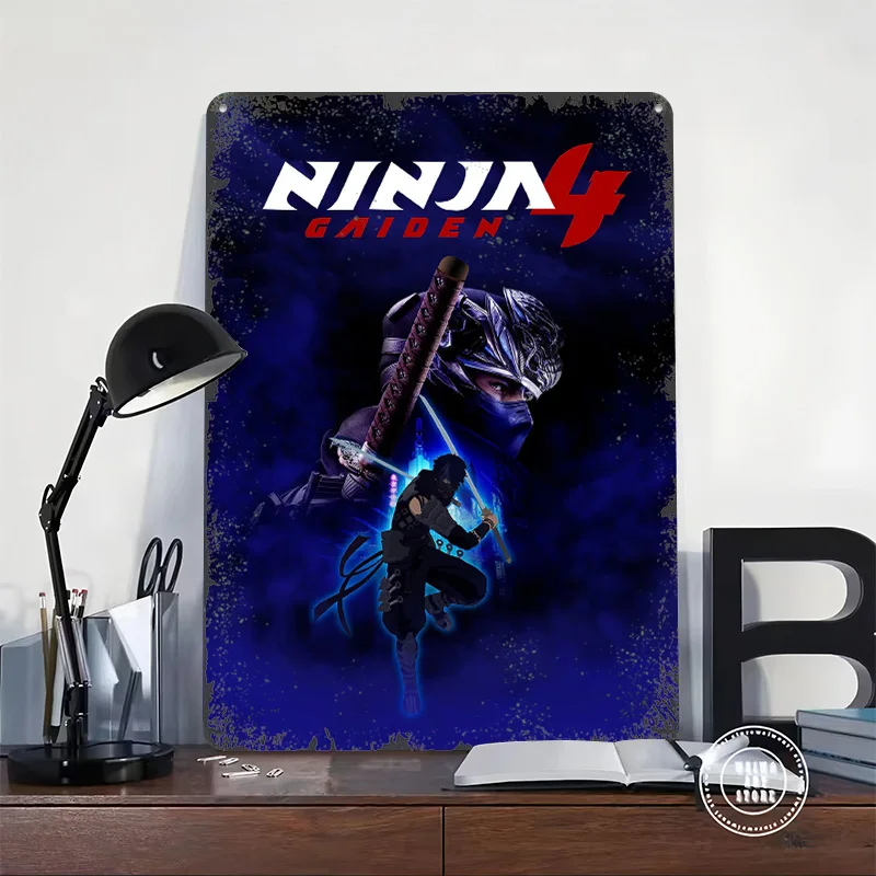 Ninja Gaiden 4 Game Personalized 3D Textured Metal Poster Wall Art Tinplate Sign for Aesthetic Room Decor Men Decoration Gaming