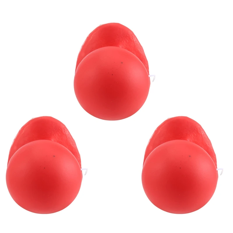 3Pcs Red Clown Nose Honking Squeaking Clown Nose With Elastic Rope For Adults Halloween Cosplay Costume Accessories