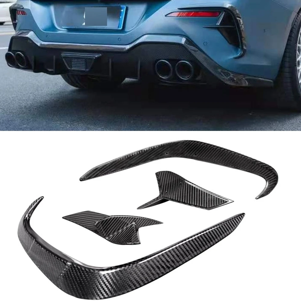 

For BMW 8 Series G14 G15 G16 M Sport 2018-2023 Rear Bumper Air Vent Cover Trim Kit Carbon Fiber Fog Light Frame Splitter Spoiler