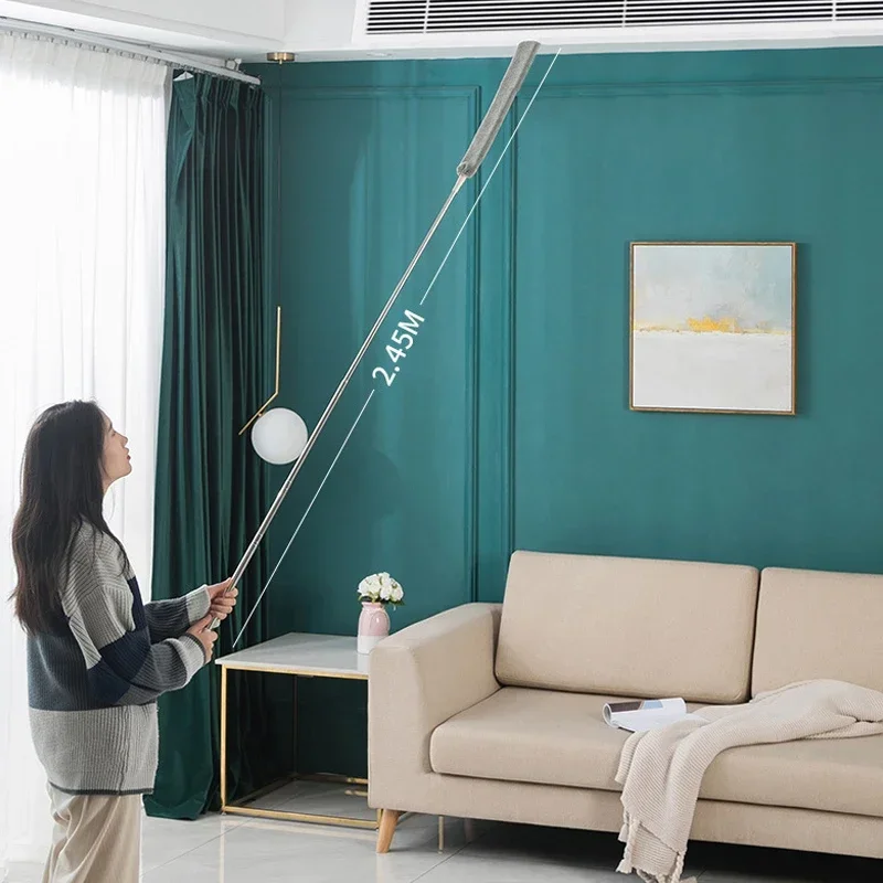 Microfiber Long Telescopic Cleaning Duster Brush, Spider Web Crevice Brushes, Dust Removal, Home Cleaning Tools