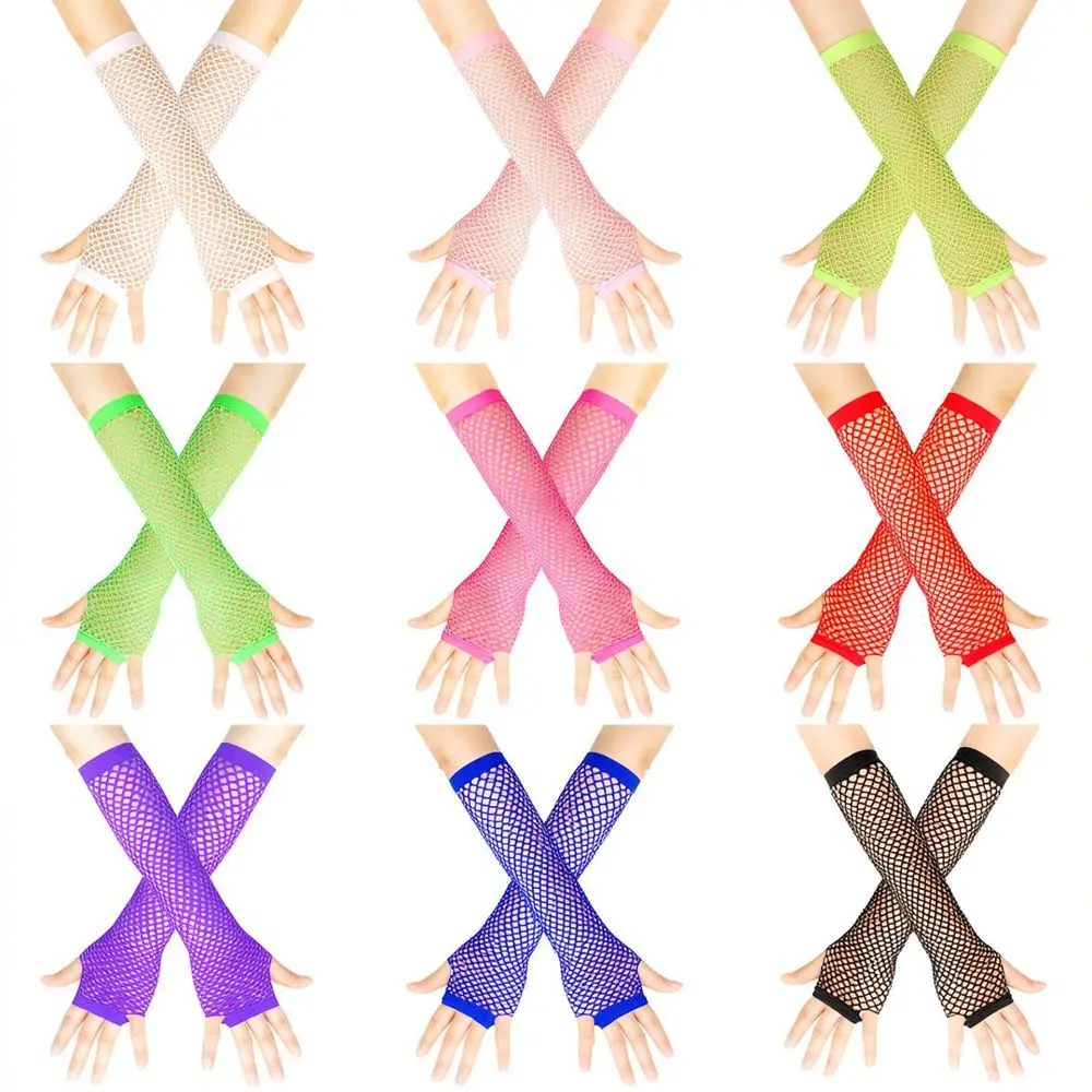 Fingerless Mesh Fishnet Sleeves Elastic Arm Warmers For Beichen Fashion Punk Style Clubwear Party Aesthetic Outfit Gear