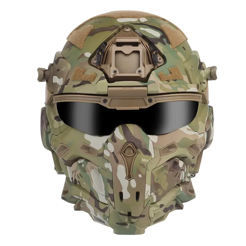 Imagem -05 - Abs Outdoor Casco Protector Built-in Headconjunto Lens Múltiplas Cores Safety cs Game Full Face Field Cover Tactical Mask Capacete