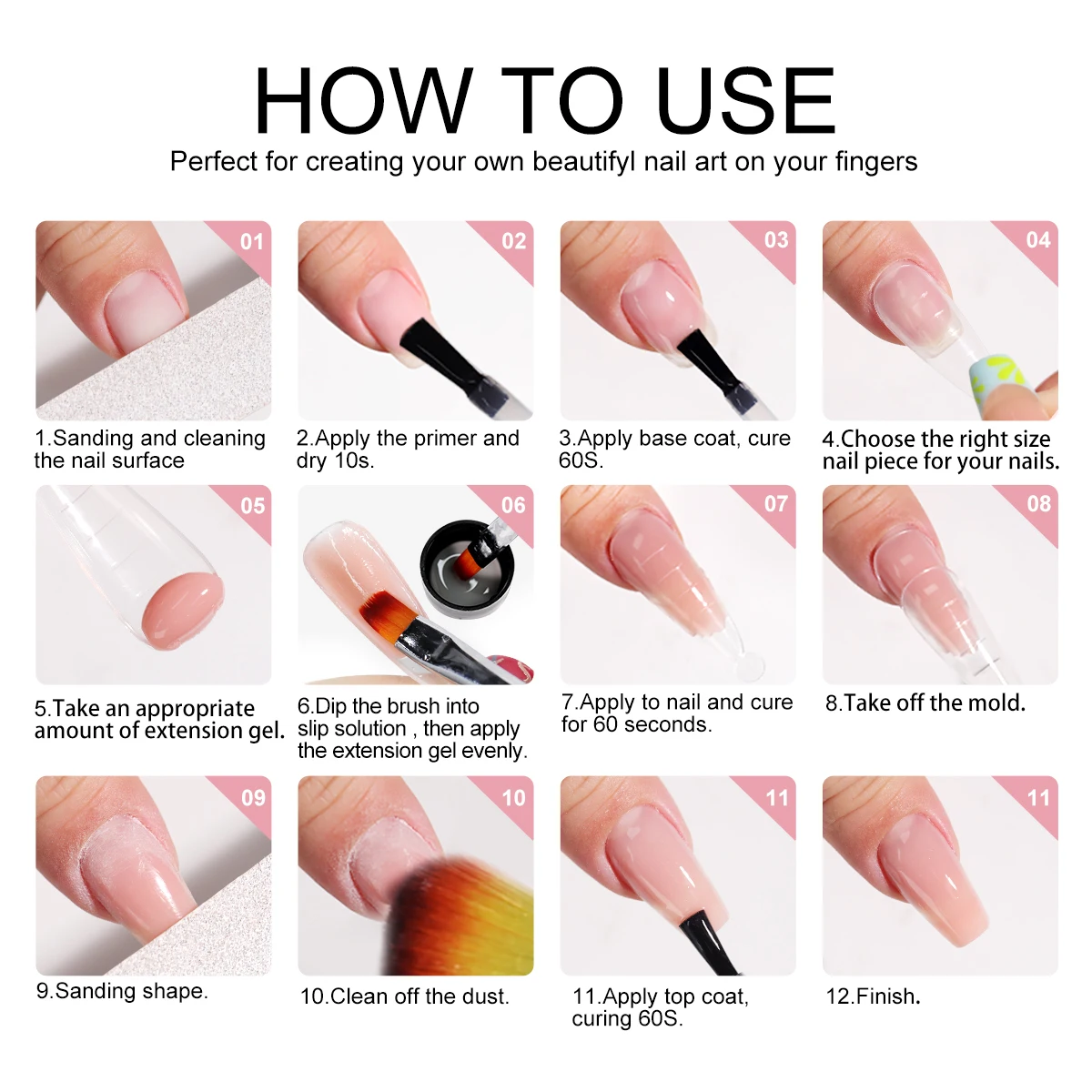 라이메걸 익스텐션 네일 젤 키트 아크릴 크리스탈 UV 젤 네일 폴리쉬 빠른 빌딩 매니큐어 네일 아트 디자인용