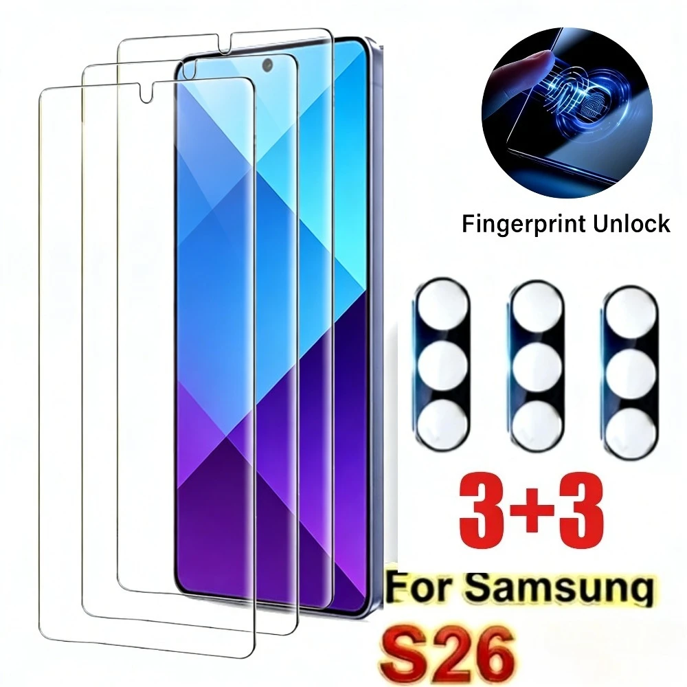 

3Pcs Ultra HD Full Screen Protector for Samsung Galaxy S26 S25 S24 Ultra S23 S22 S21 Plus S25 S24 FE With 3Pcs Camera Lens Glass