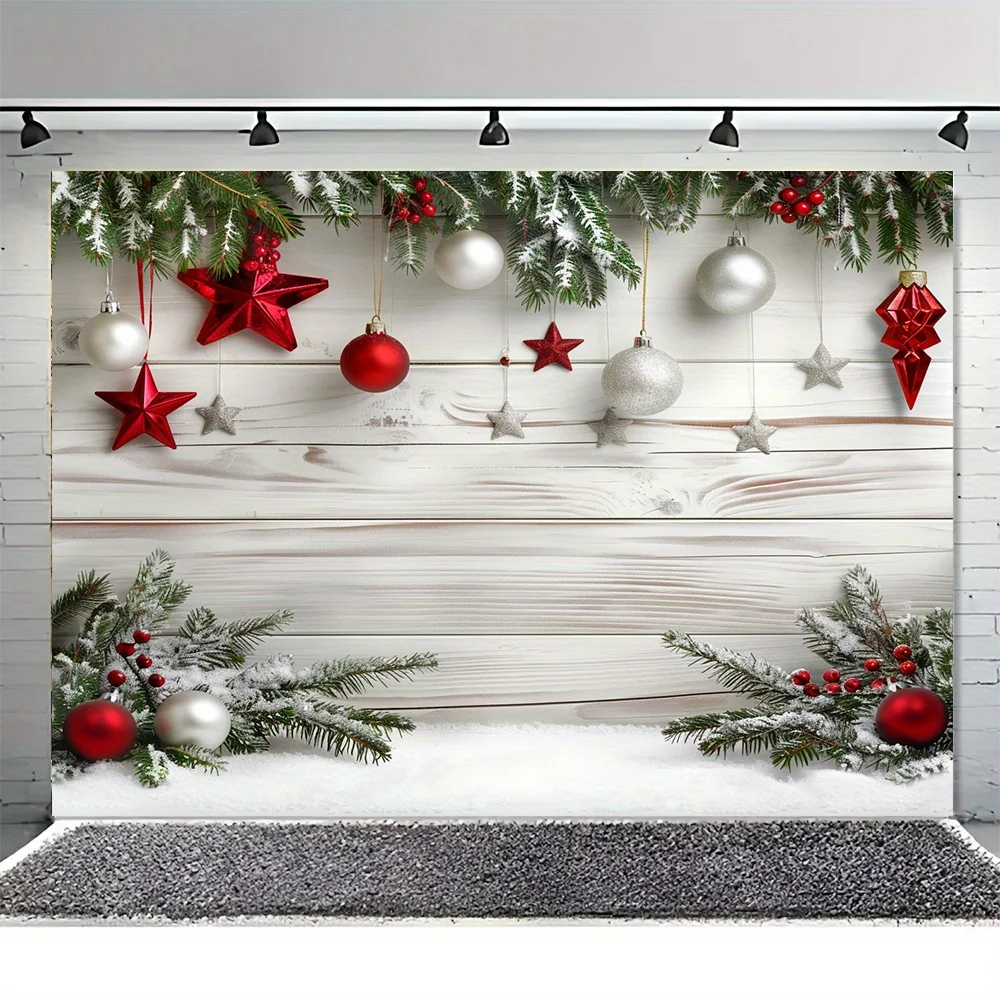 Christmas decoration background - Snowflake, star and planet design, polyester party banners for indoor and outdoor use