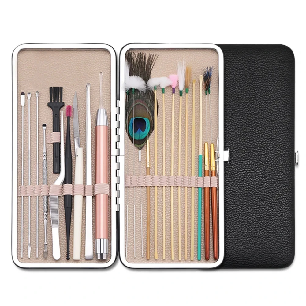 

23 шт., щипцы для удаления ушной серы, фонарик, набор инструментов, набор инструментов для удаления ушной серы, ложка для чистки ушных каналов, инструменты для ухода за светодиодной подсветкой