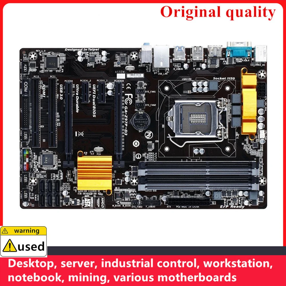 For GA-Z97P-D3 Z97P-D3 Motherboards LGA 1150 DDR3 32GB Intel Z97 Overclocking Desktop Mainboard SATA III USB3.0