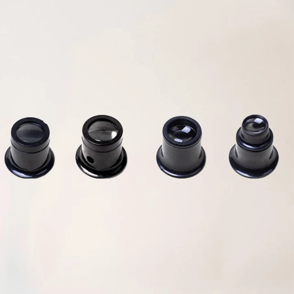 

4Pcs Jewelry Magnifier Optical Loupe Glass Lens 5x 10x 15x 20x Watch Repair Magnifying Glass for Miniature Detail