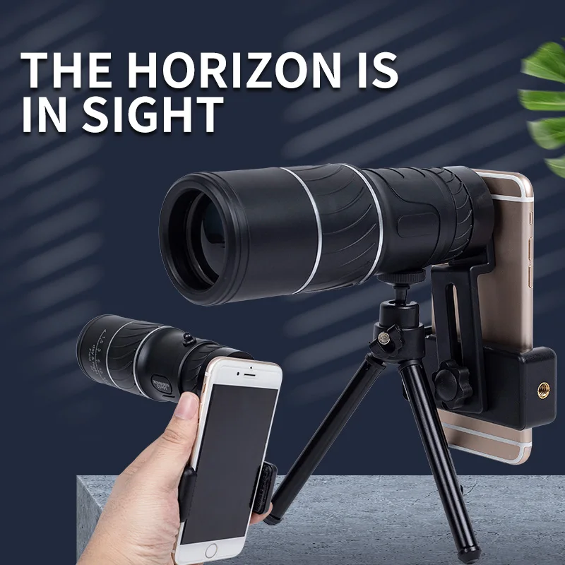 16*52 66M/8000M Monocular Telescope Portable Waterproof  With Tripod And Phone Clip High Quality Take Photo for Camping