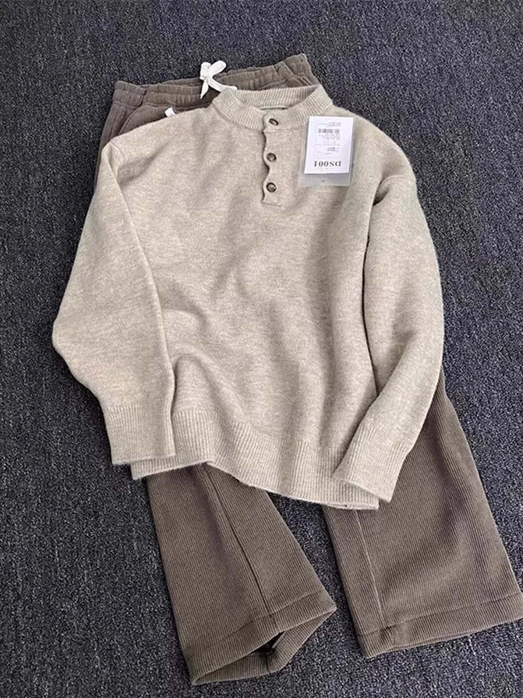 

Men's Casual Knitted Sweater Simple Sle Inner Wear Winter Season Faionable Versatile Long Sve round Ne Top for Couples