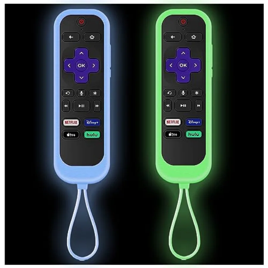 

2Pack Remote Cover with Tracker for Roku Remote Covers Onn Roku Remote Roku Express 4K Roku TV TCL Roku Glow in the Dark