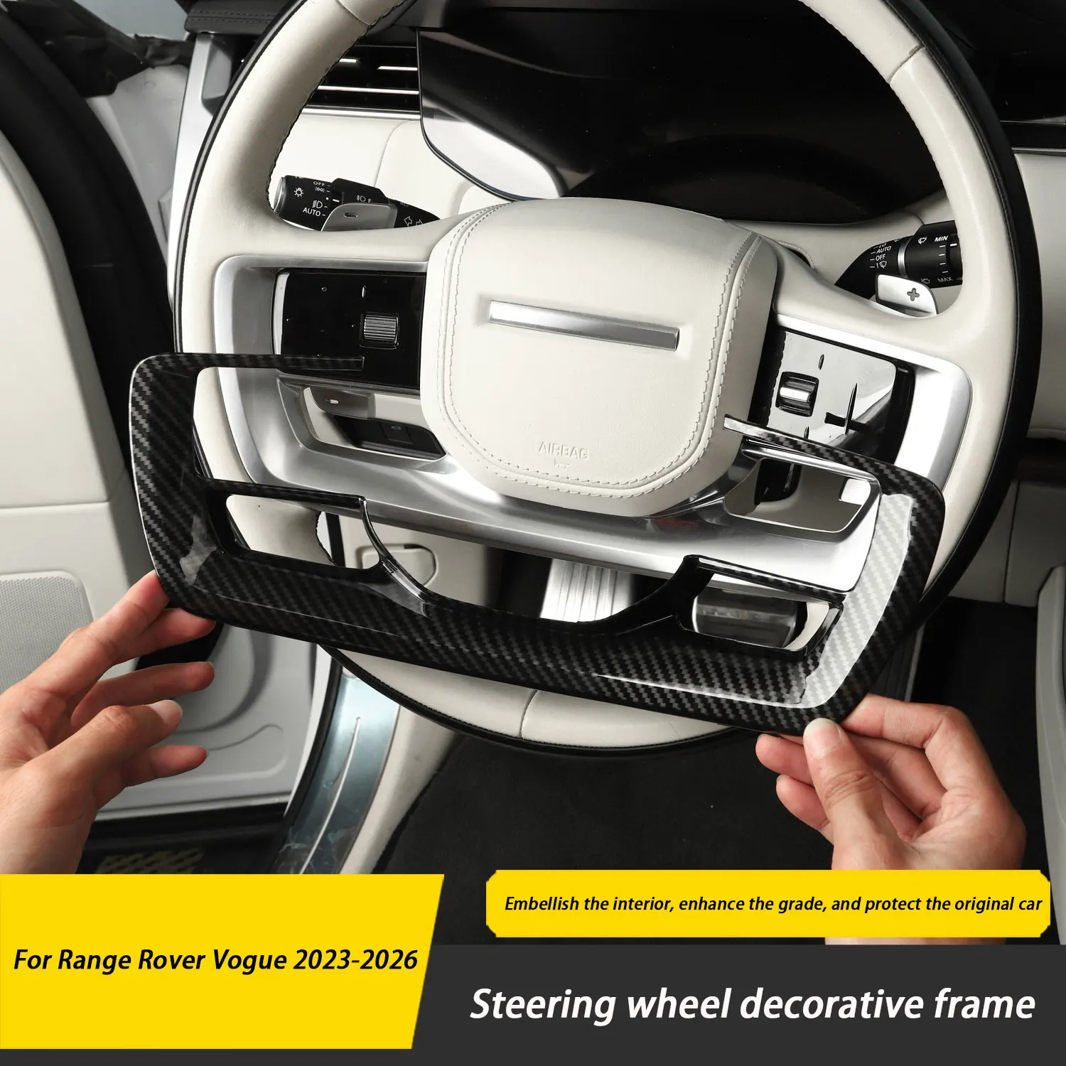 

For Land Rover Range Rover Vogue L460 2023-2026 ABS Car Styling Steering Wheel Decorative Frame Cover Car Accessories