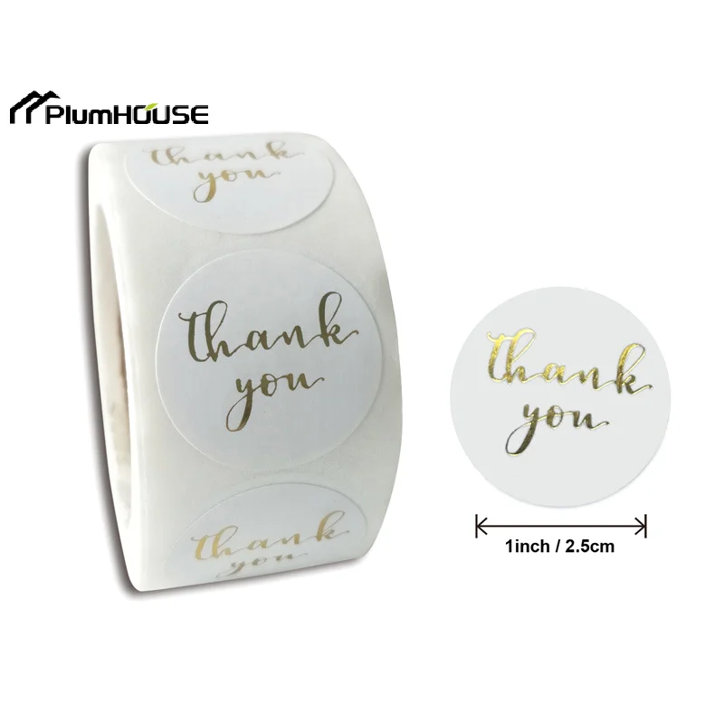 500pcs/roll Round Bronzing Retro Labels Baking DIY Stickers Kraft Paper Sealing Stickers