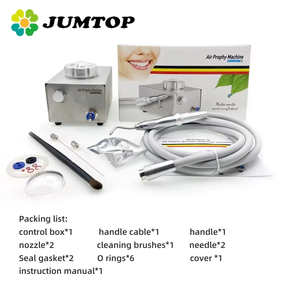 JUMTOP Dental Desktop Sandblasting Machine Air Flow Sandblaster Equipment Teeh Cleaning Whitening Spary Polisher