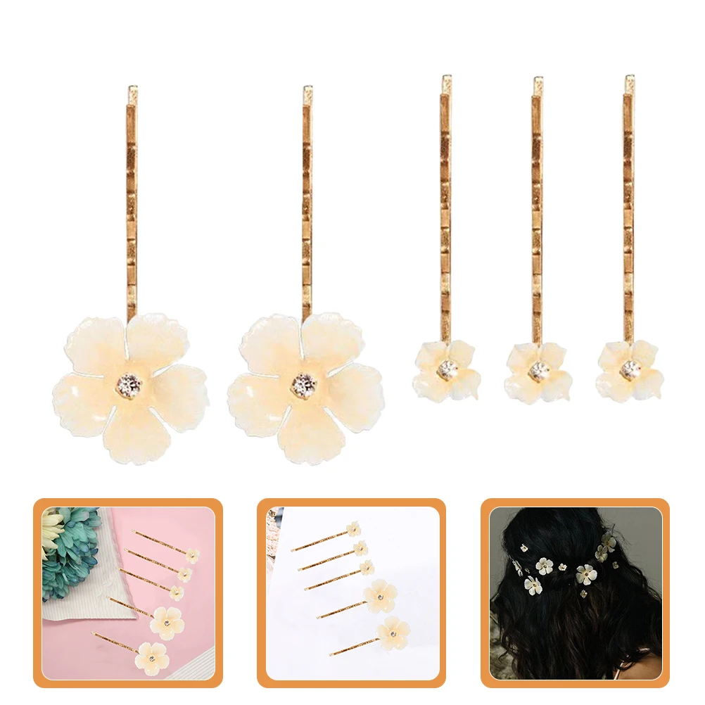 

Hair Barrettes for Women Gold-plated Flower Clip Bridal Accessories Decorative Clips Metal Wedding