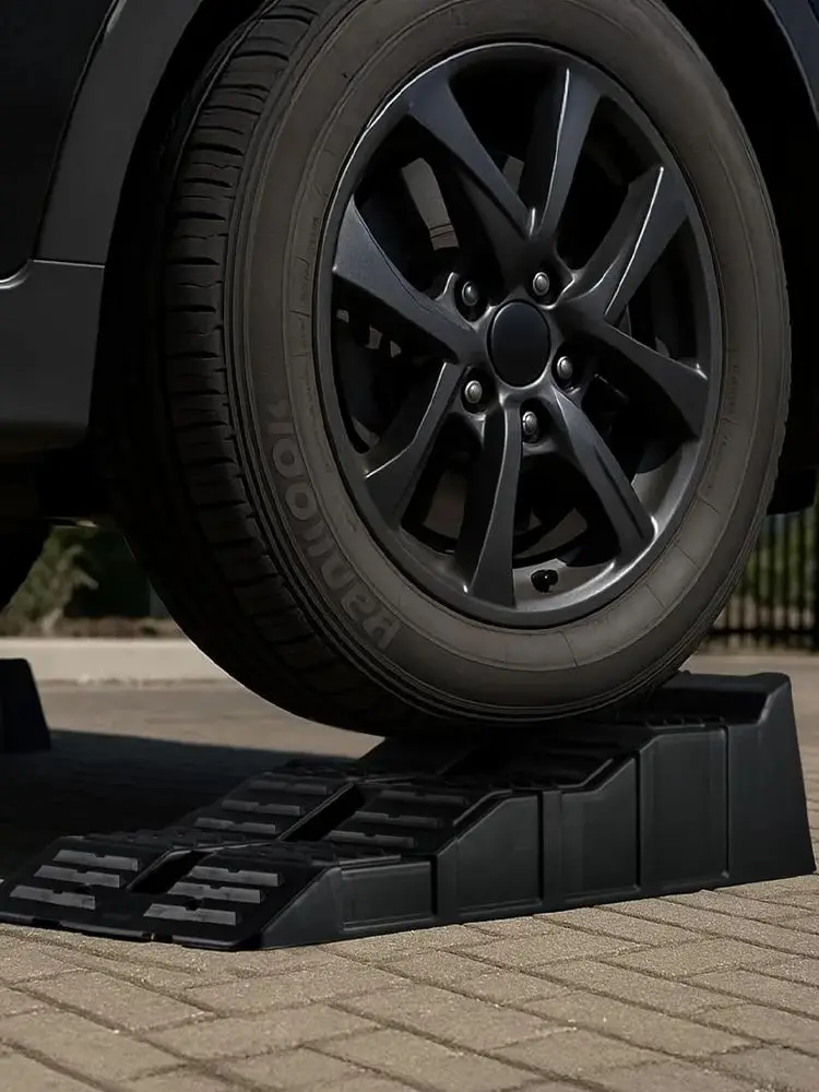 2 rampes de voiture, cales de roue pour camping-car, rampe assistée à 3 marches, coussin antidérapant, blocs de nivellement de voiture, coussin de levage de pneu de voiture 3,5T