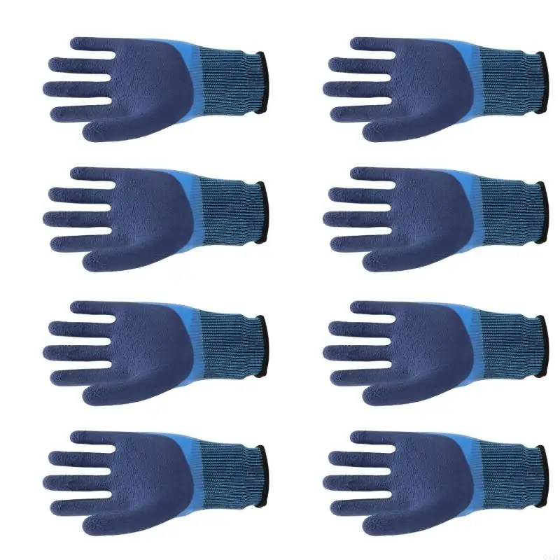 ถุงมือทำงาน Q1JC ถุงมือแช่แข็งเคลือบยางคู่สำหรับถุงมือด้ามจับแอนตี้