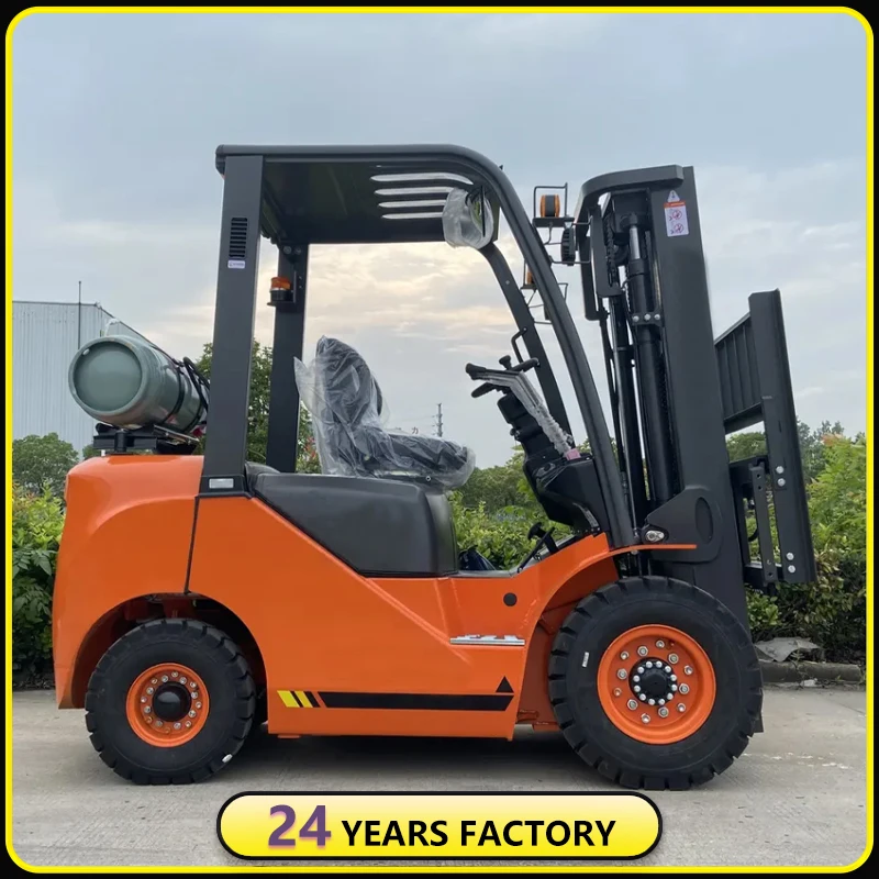 3 Ton 5 Ton 7 Ton LPG Liquefied Petroleum Gas Forklift Dual Fuel Gasoline Four Wheel Hydraulic Forklift Factory