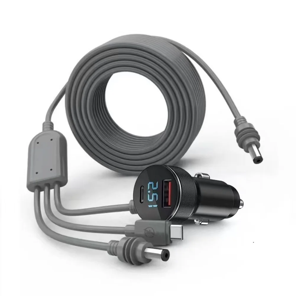 1set Car Charger Cable For Starlink For Mini 2/5/3Meter 120W USB C Charger With Digital Display 12-24V Input Power Cable Tools