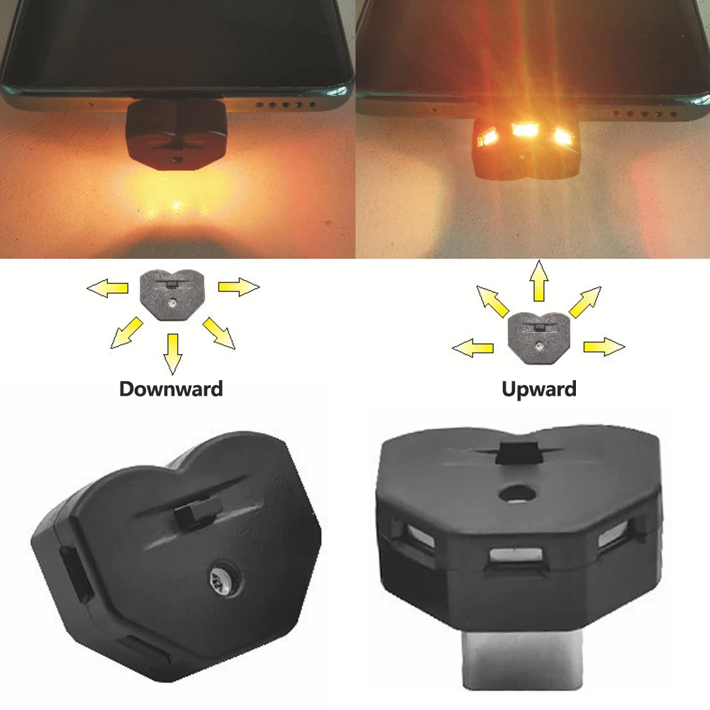 1/2pcs Car Type-C LED Light Auto Light Sensing RGB Ambient Night Light Adjustable Direction USB Lamp Vehicle Interior Decoration