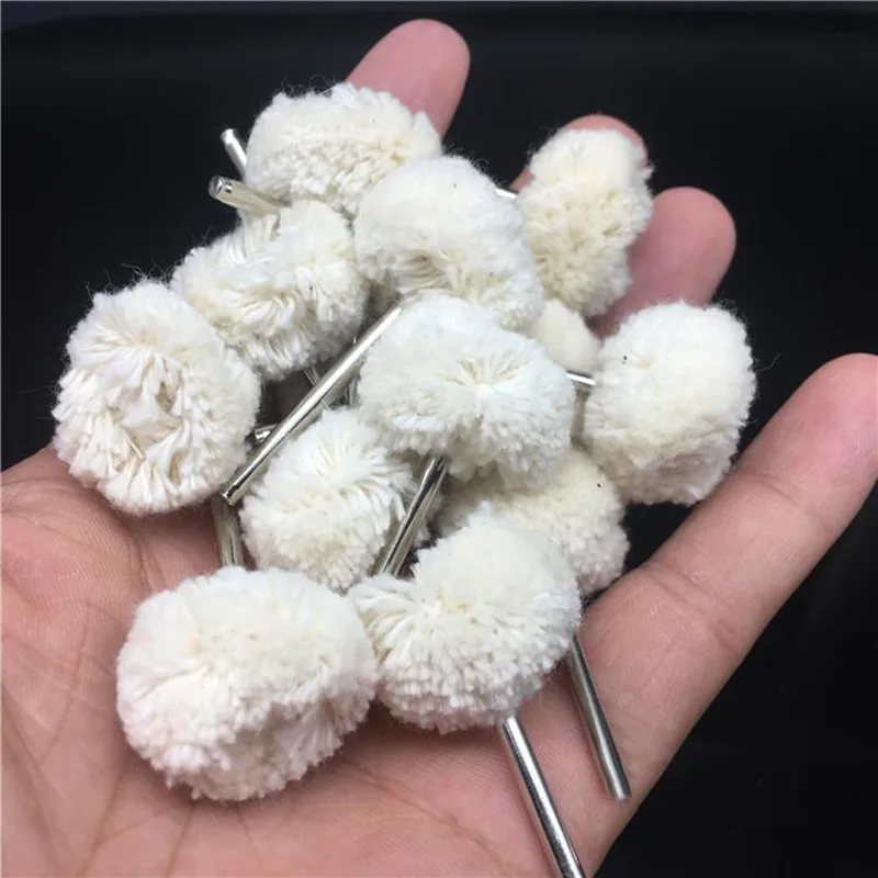 10Pcs Wool Wheel Polishing Head with 3mm Shank for Buffing Polishing Jewelry Metals Rotary Tool Accessories