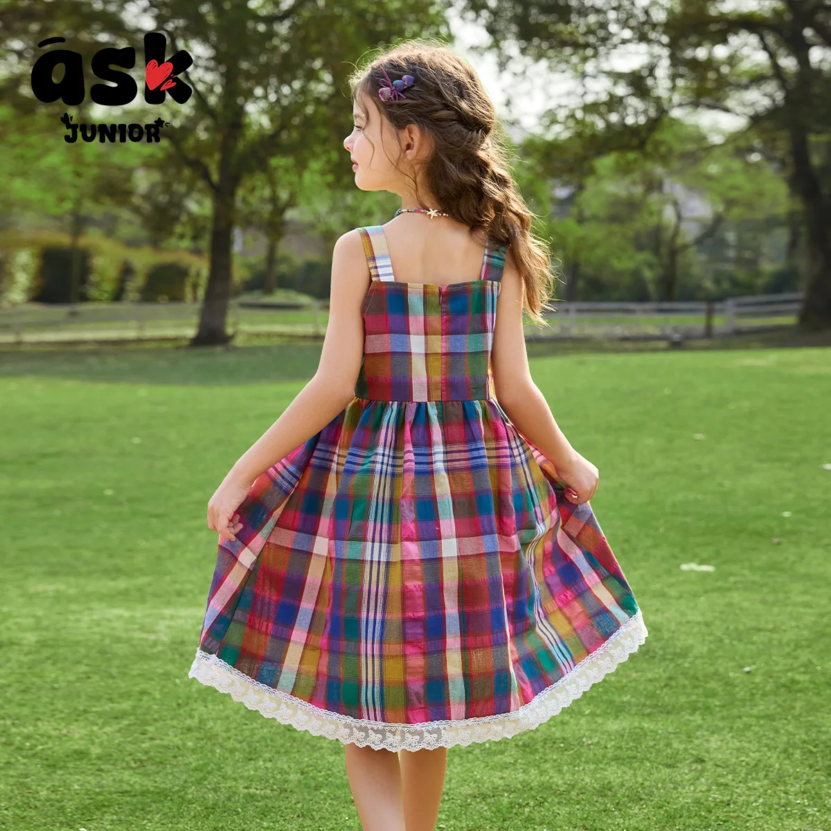 طرح الأطفال الصغار الصيف الفتيات كبيرة الأطفال كتلة اللون الربط طوق الدانتيل حافة بلا أكمام اللباس #4