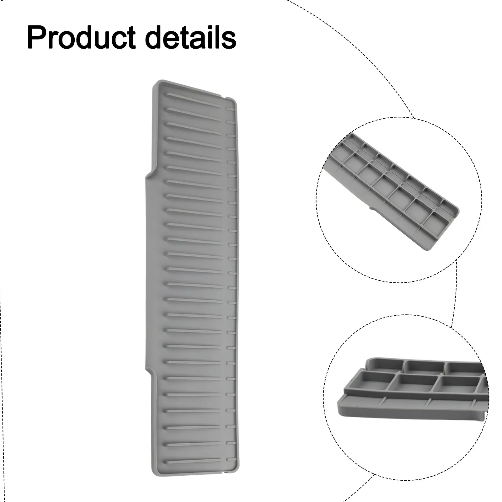 Силиконовый коврик для смесителя с защитой от брызг для кухонной мойки с функцией слива 50x10 см, сохраняет сухую и очищать столешницу