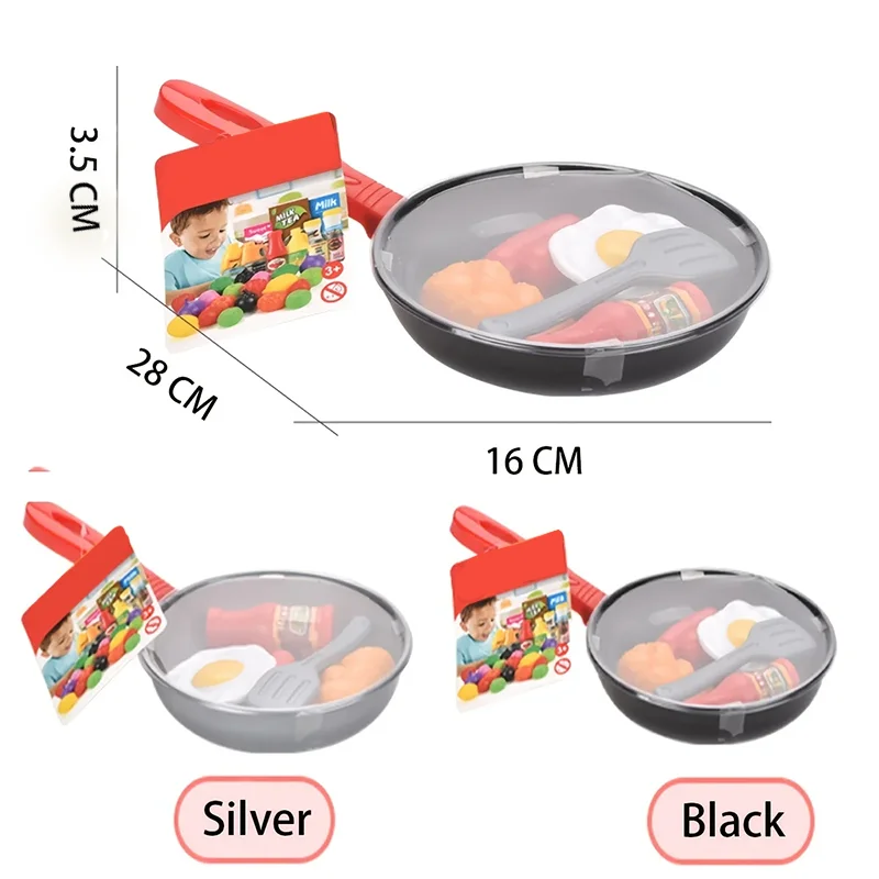 8PCS Children Kitchen Food Toys Simulation Cookware Game Set Pretend Play Pot Steak Vegetable Bread Hot Dog Omelette Kids Gift