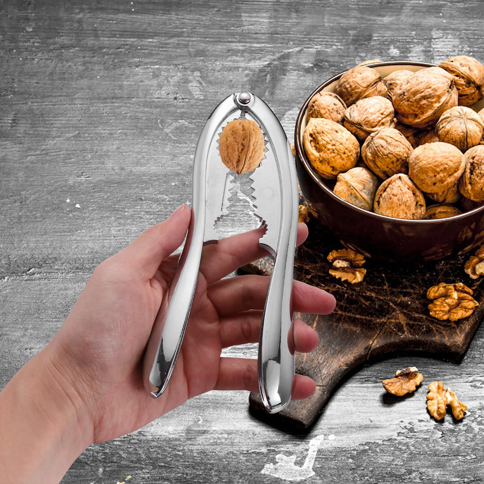 

1pc Nutcracker Zinc Alloy Walnut Cracker For Walnuts Hazelnuts Almonds Pecans Brazil Nuts Kitchen Gadget Sheller Tool