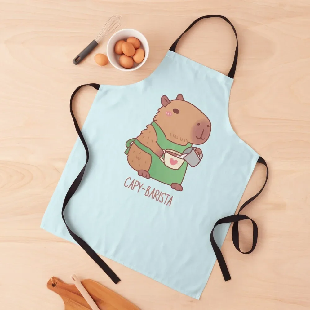 Cute Capybara Barista Making Coffee Apron home women Chef jacket men Apron