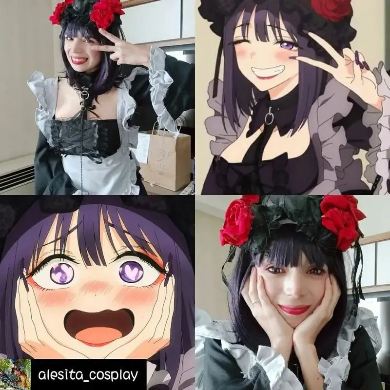 Cosplay wig purple short hair