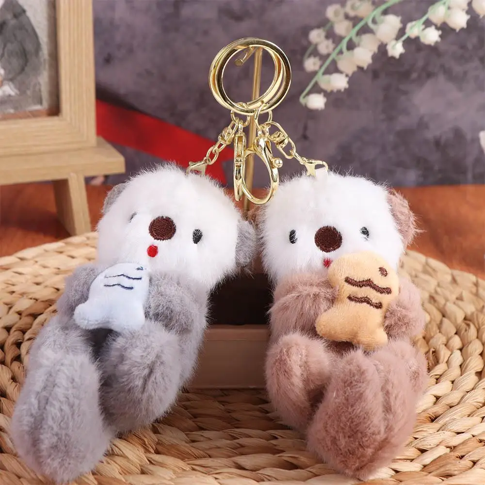 Animals Doll Cartoon Otter Keychain Decorations Keys Accessories Plush Otter Bag Pendant Soft Stuffed Bag Hanging Otter Keyring