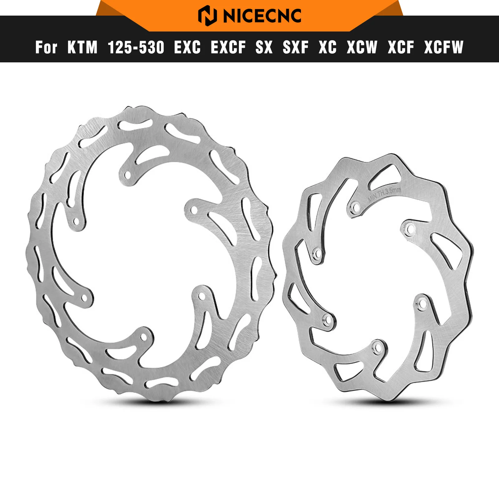 For KTM EXC 300 1994-2023 260/220mm Front Rear Brake Disc Rotors For KTM EXC-F 350 SX 125 SX-F 450 Husqvarna TE300 GasGas EC300
